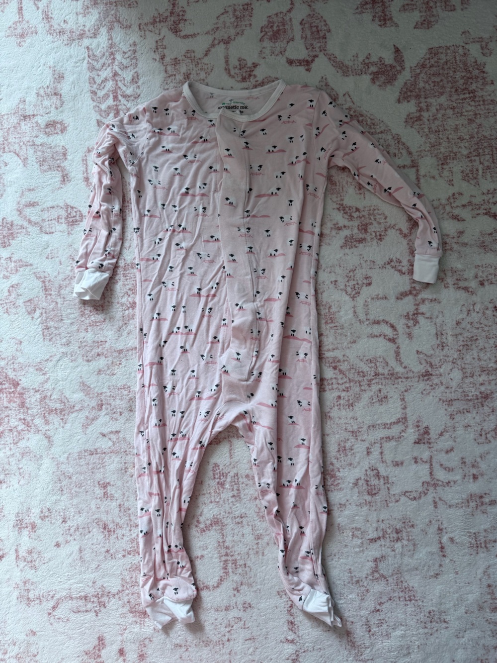 Magnetic Me Pink and White Footed Pajamas with sheep